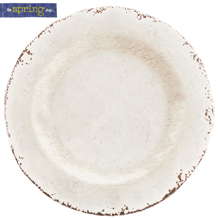 10 3/4" White Rustic Crackle Melamine Dinner Plate Hobby Lobby 1242643